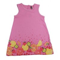 Losan Mädchen Trägerkleid Kleid Früchte rosa