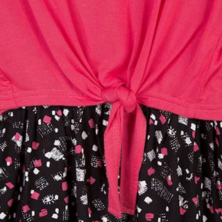 3 POMMES Mädchen Kleid Langarm rosa schwarz
