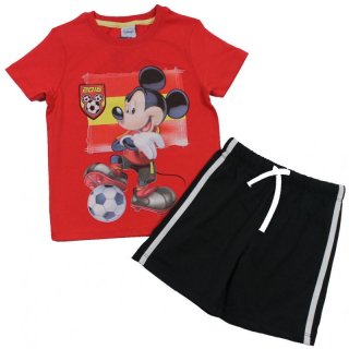 Disney Mickey Mouse Fußballer SetT-Shirt Shirt rot Bermuda