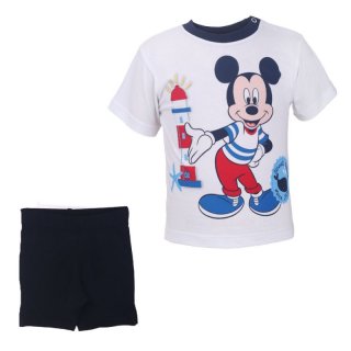 Disney Mickey Mouse Jungen Set T-Shirt Shorts weiß marine