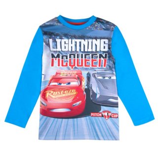 Disney cars Langarmshirt 95 Lightning McQueen Fotodruck blau