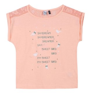 T-Shirt 3 POMMES Mädchen Daydream Spitze Shirt peche orange