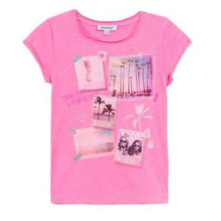 T-Shirt 3 POMMES Mädchen Shirt true love is friendship rose fluo