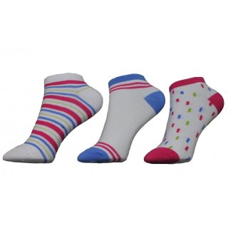 Ysabel Mora 3er Pack Mädchen Sneaker Strümpfe Socken weiß rosa