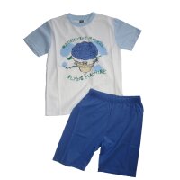 Girandola Shorty Schlafanzug kurz Pyjama weiß blau