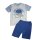 Girandola Shorty Schlafanzug kurz Pyjama weiß blau