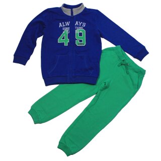 Kanz Basic Jogginganzug Sweatjacke Jogginghose true blue green