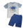 Girandola Shorty Schlafanzug kurz Pyjama weiß blau Gr. 128
