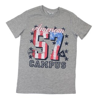 Kanz Jungen T-Shirt American campus grau melange