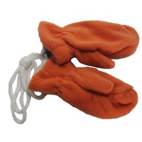 Fiebig Baby Fleecefäustel m Band Handschuhe zimt orange