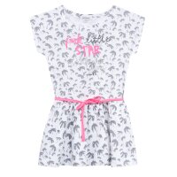 Kleid 3 Pommes Kleid Palmen weiß