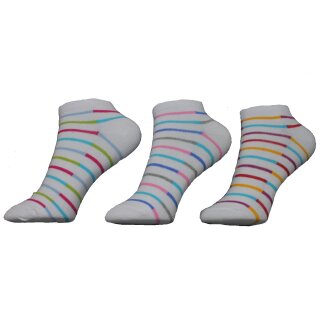 Ysabel Mora 3er Pack Mädchen Sneaker Strümpfe Socken weiß gestreift
