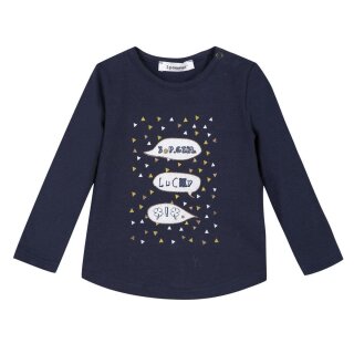 Langarmshirt 3 Pommes Mädchen lucky Glücksklee marine