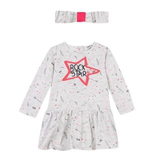 Kleid Langarm mit Haarband 3 Pommes Mädchen gris chine