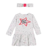 Kleid Langarm mit Haarband 3 Pommes Mädchen gris chine
