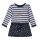 Kleid Langarm Streifen und Dreiecke 3 Pommes Mädchen marine grau