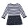 Kleid Langarm Streifen und Dreiecke 3 Pommes Mädchen marine grau