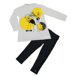 Sarabanda Mädchen Set Langarmshirt Lady Leggings beige schwarz