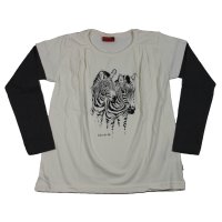 CFL Langarmshirt Shirt offwhite mit Zebra, 2-Lagen-Look...
