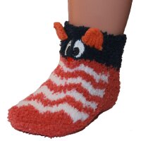 Riese Baby Kuschelsocke m ABS Vögelchen orange blau