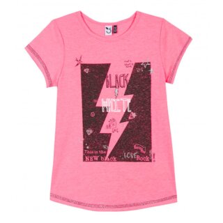 T-Shirt 3 Pommes Mädchen Blitz Shirt rosa mexica