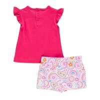 Losan Mädchen 2tlg Set T-Shirt Shorts Blumen fucsia