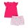 Losan Mädchen 2tlg Set T-Shirt Shorts Blumen fucsia