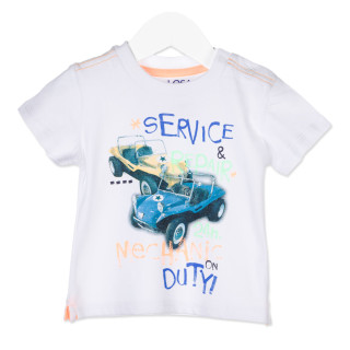 Losan Baby Jungen T-Shirt Autos (817-1014) weiß Gr. 68