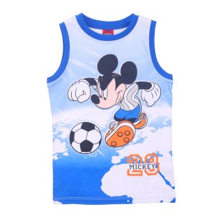 Disney Mickey Mouse Top Trägershirt T-Shirt Fußball weiß blau