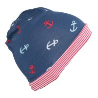 Fiebig Jersey Beanie Jungen Mütze marine rot