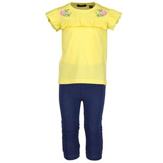 Blue Seven Mädchen Set T-Shirt Caprihose Blumen gelb blau