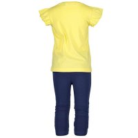 Blue Seven Mädchen Set T-Shirt Caprihose Blumen gelb...