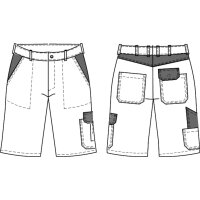 Beb Bermuda Arbeitshose Herren grau schwarz Arbeitsshorts...