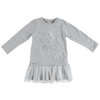 Sarabanda Mädchen Kleid Langarm Sweatkleid Stern Tüllrock gray melange