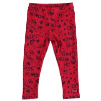 i DO Mädchen Leggings lang rot schwarz bedruckt
