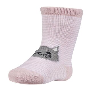 Ysabel Mora 2er Pack baby Strümpfe Socken Streifen Kater Katze rosa weiß