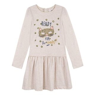 3 Pommes Mädchen Kleid Langarm Ready for the Party Beige