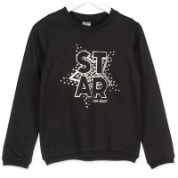 Losan Mädchen Sweatshirt Pullover Star shine bright (824-6655AB-063) schwarz Gr. 128