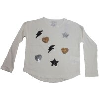 Losan Langarmshirt Pailletten Herz Stern Shirt crudo beige