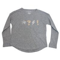 Losan Langarmshirt Pailletten Herz Stern Shirt gris medio vigore