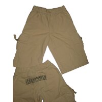 Bermuda kurze Hose beige Schriftzug hinten
