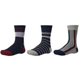 Ysabel Mora 3er Pack Jungen Strümpfe Socken gemustert marine grau