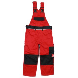 Kinder Arbeitshose Latzhose Engelbert Strauss Rot/Schwarz