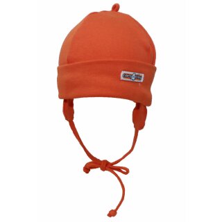 Fiebig Baby Mütze Bindemütze Ohrenschutz orange Gr. 42