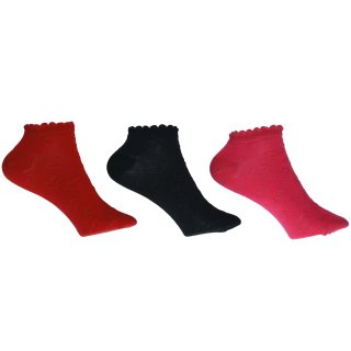 RS Mädchen Strümpfe Sneakers 3er Pack Socken Herz pink rot marine