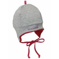 Fiebig Baby Wintermütze Bindemütze Mütze grau rosa Gr. 43