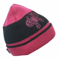 Fiebig Mädchen Strickmütze Wintermütze Mütze rosa schwarz...
