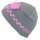 Fiebig Mädchen Strickmütze Wintermütze Mütze grau Blume (75680) Gr. 49/51