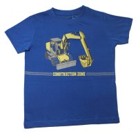 Blue Seven Jungen Bagger Baufahrzeuge T-Shirt (802147/530) ocean blau Gr. 128