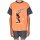 Wörner Jungen Shorty kurzer Schlafanzug Jersey Fußball Orange Dunkelgrau
